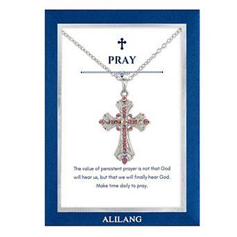 Rhinestone Celtic Cross Pendant Fashion Necklace with Gift Card Envelope Jewelry Gifts