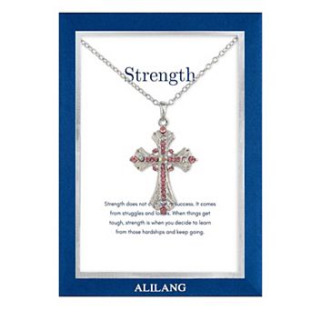 Rhinestone Celtic Cross Pendant Fashion Necklace with Gift Card Envelope Jewelry Gifts