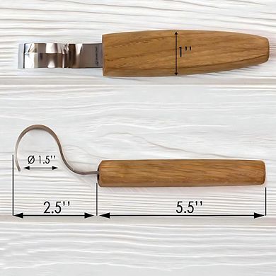 Left-Handed Spoon Carving Knife - Curved Whittling Tool for Spoons, Bowls, Cups