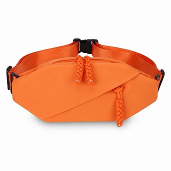 Crossbody Sling Waist Bag with Adjustable Strap Zip Closure and Braided Pulls