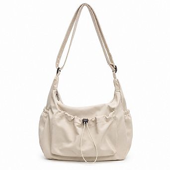 Crossbody Hobo Shoulder Bag with Adjustable Strap Zip Closure and Side Pockets