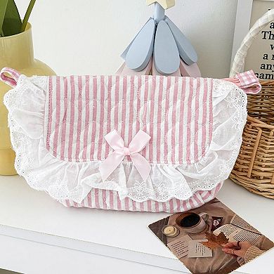 Women's Cotton Crossbody Bag with Zipper Closure and Interior Pocket