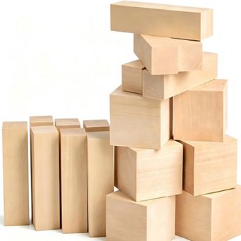Basswood Carving Blocks BW18 pc Whittling Wood for Crafts - Soft Carving Wood