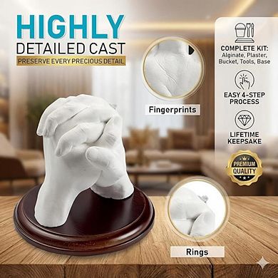 Hand Casting Kit for Couples or Family with Mounting Plaque