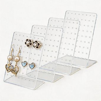 Splendid Frame 4 Pack 72 Holes Acrylic Earring Holder Organizer