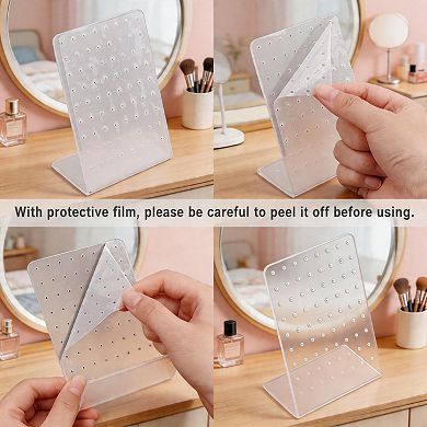 Splendid Frame 4 Pack 72 Holes Acrylic Earring Holder Organizer