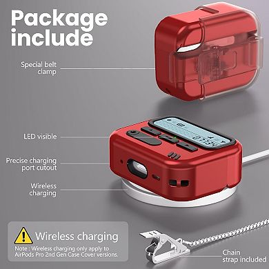 (with Safety Lock) Cases Compatible with AirPods Pro 2nd Generation Case Cover with Cleaner Kit