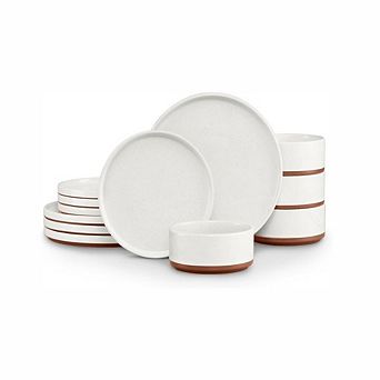12 pc Stoneware Dinnerware Set for 4