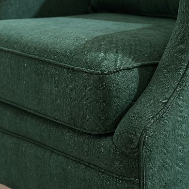 Linen Fabric Upholstered Swivel Barrel Chair