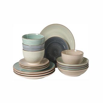 16 pc Stoneware Dinnerware Set for 4