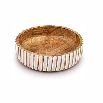 Handmade Mango Wood Fruit Bowl Decorative Centerpiece