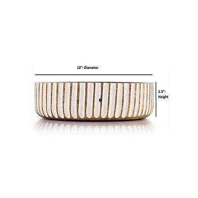 Handmade Mango Wood Fruit Bowl Decorative Centerpiece