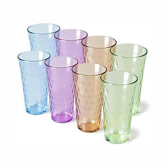 20oz Unbreakable Plastic Drinking Tumblers Set of 8