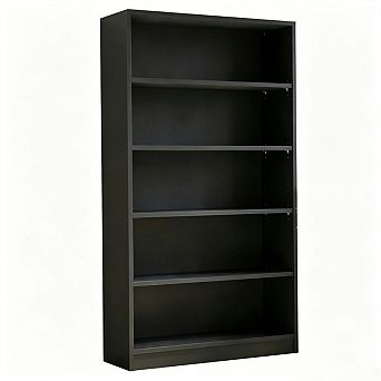 5 Shelf Wood Bookshelf - 60 Inch Tall Wide Manga & Bookcase, Bedroom & Living Room Library Bookcase