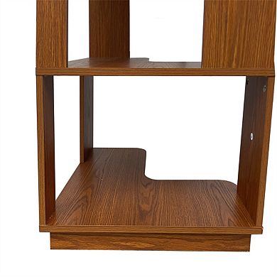 6 Tier L-Shaped Corner Bookshelf - Anti-Drop Anti-Tip Wooden Bookcase, Open Storage Organizer