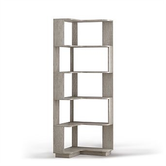 6 tier L-Shaped Corner Bookshelf - Anti-Drop Anti-Tip Wooden Bookcase, Open Storage Organizer