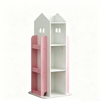 Bookshelf for Bedroom Living Room Study - 4 tier 360° Rotating Display Bookcase, Floor Storage Shelf
