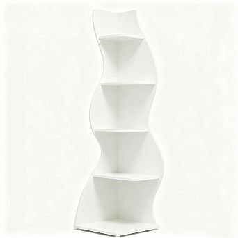 5 tier Wall Corner Storage Bookshelf , 70.47" Tall L-Shaped Display Stand, Plant Stand Organizer