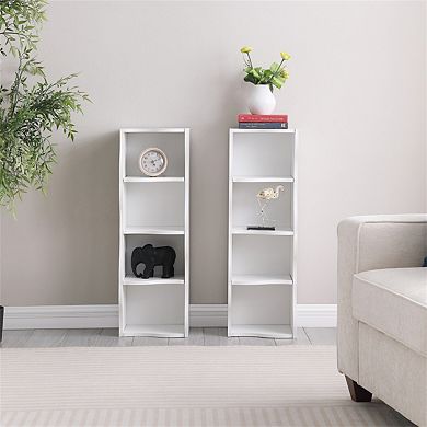 8-Layer Adjustable Shelf Ultra-Thin Bookshelf - Wavy Border Design, High & Narrow Display Bookcase