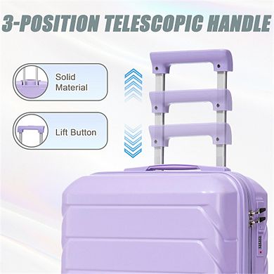 14" Cosmetic Case & 20" ABS Spinner Wheel Luggage - 360° Spinner Wheels, Lock, Handle, Hard Shell