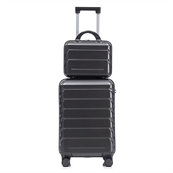 14" Cosmetic Case & 20" ABS Spinner Wheel Luggage - 360° Spinner Wheels, Lock, Handle, Hard Shell