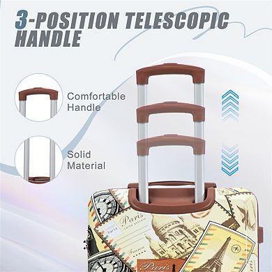 20"/24"/28" 3 Pcs/Set PC Printed Luggage - 360° Spinner Wheels Carry On Suitcase, , Combination Lock