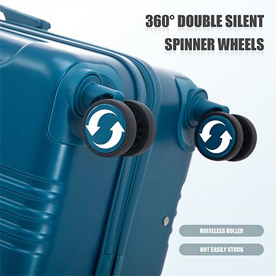 20"/24"/28" 3 Pcs/Set ABS Spinner Wheel Luggage, 360° Wheels Carry On Suitcase,TSA Combination Lock
