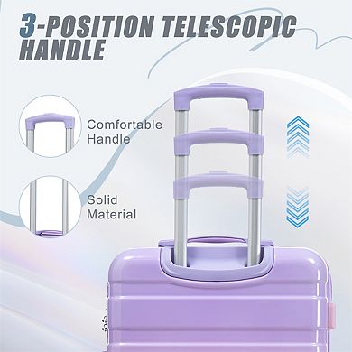 20"/24"/28" 3 Pcs/Set PC Luggage - 360° Double Spinner Wheel Carry On Suitcase, Gradient Design,Lock