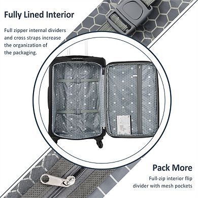 Softside Luggage Expandable 3 Piece Set - 22/26/30" Upright Spinner Suitcase, Lightweight Travel Set