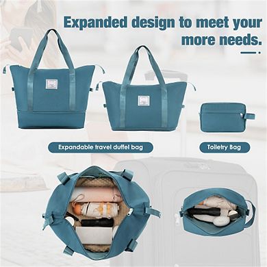Softside Luggage Expandable 3 Piece Set - 22/26/30 IN Spinner Suitcase with Duffel Bag, Lightweight
