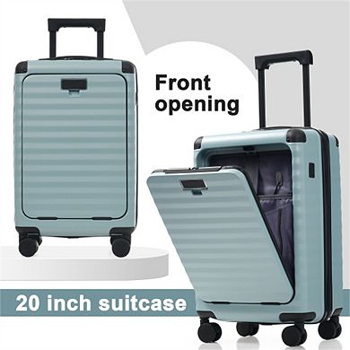 Luggage Sets 5 Piece with Front Opening - Hardside Expandable Carry On, Spinner Wheels, TSA Lock