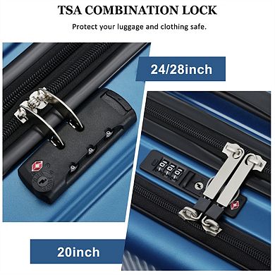 Luggage Sets 5 Piece with Half-Opening - Hardside Carry On Set, Double Spinner Wheels, Lightweight