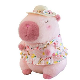 12" Pool Party Pink Capybara Stuffed Animal Kawaii Swimsuit Wearing Kawaii Stuffed Animal Plushie
