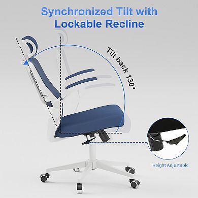 Loheer High Back Ergonomic Mesh Office Chair with Adjustable Headrest and Lumbar Support