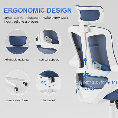 Loheer High Back Ergonomic Mesh Office Chair with Adjustable Headrest and Lumbar Support