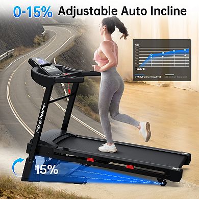 Circuit Terra 400lb Auto Incline Folding Treadmill with Bluetooth Speaker & FITSHOW Smart App