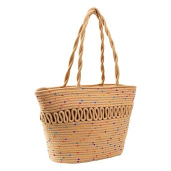 Magid Confetti Woven Twist Shoulder Tote