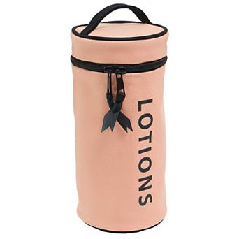 La L'Amour 16 oz Cotton Canvas Top Handle Cylinder Toiletry Lotions Case