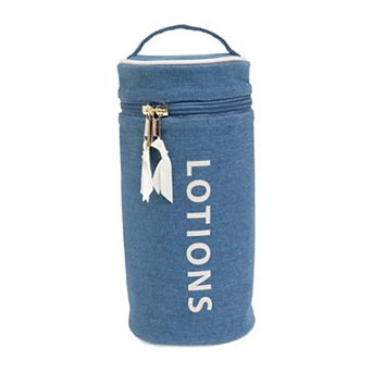 La L'Amour 16 oz Cotton Canvas Top Handle Cylinder Toiletry Lotions Case