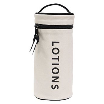 La L'Amour 16 oz Cotton Canvas Top Handle Cylinder Toiletry Lotions Case