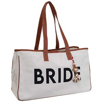 Magid Canvas Slogan Tote "BRIDE"
