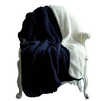 Sherpa Throw Blanket, Reversible Cable Knit & Plush Fleece Blanket, Soft Warm Throw