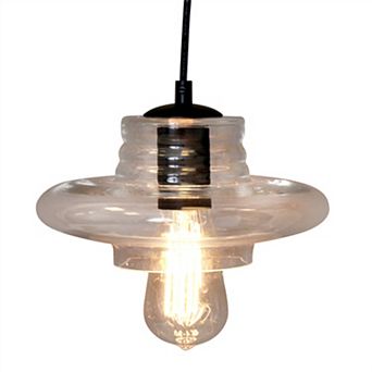 Loheer Torus Saucer Pendant Light with Clear Glass Shade