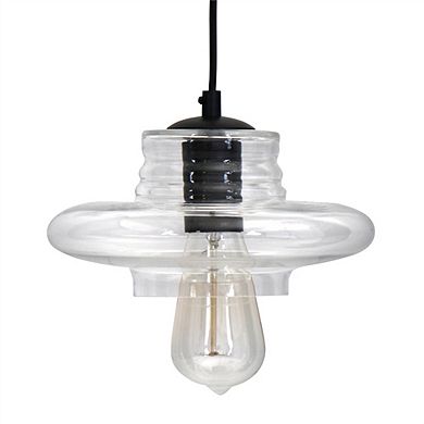 Loheer Torus Saucer Pendant Light with Clear Glass Shade