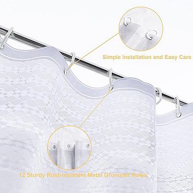 EVA Shower Curtain Liner, Waterproof See-Through Bathroom Curtain with Mold & Mildew Resistant