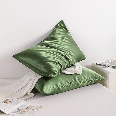 Satin Pillowcase Set of 2, Silky Smooth Cooling Pillow Cases, Soft Envelope Closure Pillow Covers