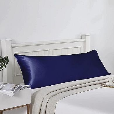 Satin Body Pillow Cover 1 Pack, Silky Cooling Long Pillowcase with Envelope Closure