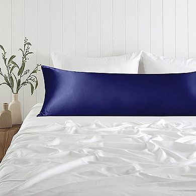 Satin Body Pillow Cover 1 Pack, Silky Cooling Long Pillowcase with Envelope Closure