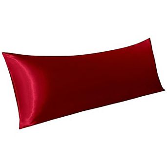 Satin Body Pillow Cover 1 Pack, Silky Cooling Long Pillowcase with Envelope Closure