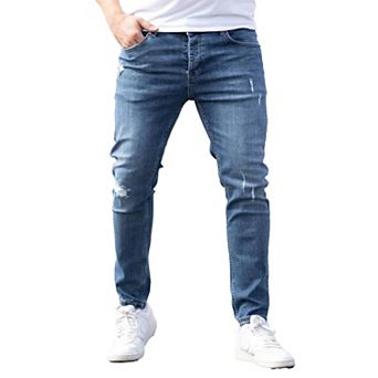 Men's Slim Fit Stretch Ripped Denim Jeans, Casual Five Pocket Fashion Pants.